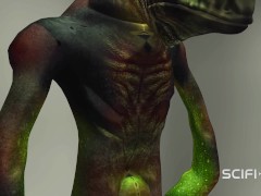 A hot horny girl gets fucked by 3d dickgirl in a spaceship