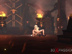 A young princess gets fucked by 3d shemale in the dark dungeon