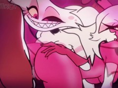 angel x oc x verosika FFM orgy bitch mommy hazbin hotel helluva boss femboy trap