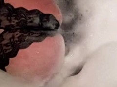 Big tits shemale bathtub masturbation