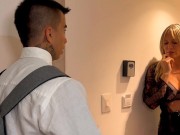 Brazen woman coaxes young religious man who knocks on her door to preach God’s word to her