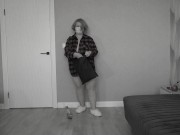 Busty BBW MILF tries on a nurse costume