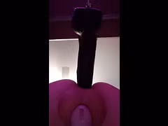 Caged Sissy Slut Fucks her Ass with a BBC Fuck Machine