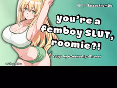 [F4M] Sweaty Tomboy Roomie Finds Out You’re a Femboy SLUT and Sits on Your Face [femdom audio porn]
