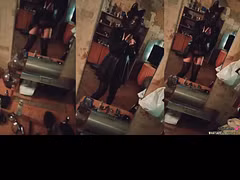 Femboy sissy slut squirts in front of the mirror