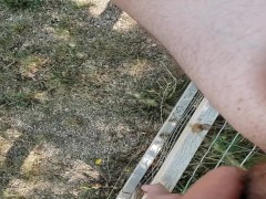 FTM Spraying Pee From Fence