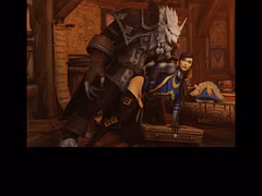 Futa Alliance Human Captain Ashtinn fucked by Worgen Genn Greymane, Secret affair in Garrison (clothed)