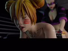 Futa Bonny Enters Wonderland Sector. Sexy anime girl gets mouth, ass and pussy stuffed by trans