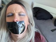 Gagged Sissy girl in chasity cage