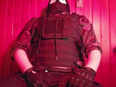 Ghost cosplayer gets off with a toy