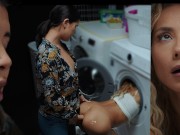 Hot colombian chick stacked and fucked by her futa girl