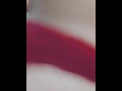 Indian Gay Crossdresser Gaurisissy in red honeymoon bra panty looking so hot and sexy