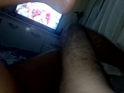 it’s delicious to eat her soft pussy watching porn with the sex trans being broken into🍆💦🤤🥵