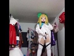 Kigurumi Double Breathplay chastity PVC Nino Cosplay two angles