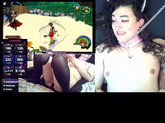 Kingdom Hearts speedrun by Cute Transgirl alt kitten While Stream controls her Vibrator and Blowjob Machine part 17/19
