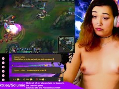 Lewd Streamer plays League while teased by Stream
