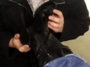 Licking mistress’s feet in a school stair case