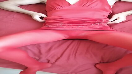 misr4 – hands free cum in red lingerie nipple orgasm