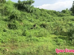 Outdoor and Nature Jerk Off By Hot Asian Trans Girl With Massive Dick and Splashing Cum At The End