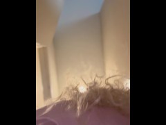 POV: I’m down on my knees in hot lingerie and a bell 🔔 butt plug sucking my neighbor’s dick 😈❤️‍🔥