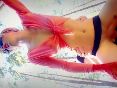 POV tranny Fuck outDoor  and double anal sqwirt