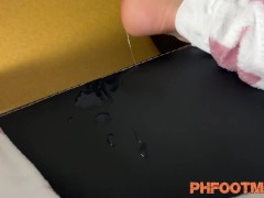 Sexy blonde Tgirl joi and cumming on her pretty feet (talking to you)