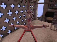 Shemale Is Gagged To A Sex Machine