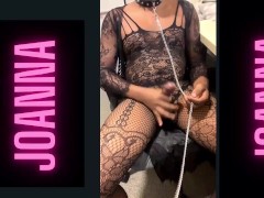 Sissy Slut Joanna Edging her Femboy Cock Crossdresser Ladyboy in Lingerie BDSM