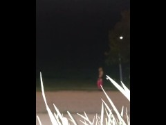 SLUTTY CROSSDRESSER SHOWING OFF OUTDOOR!