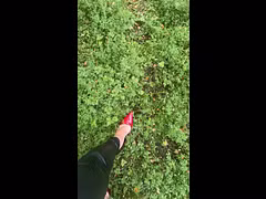 Slutty walk through the woods