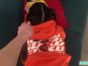 STEPSISTER with pigtails and DEEPTHROAT skills (GAGGING, ROUGH)