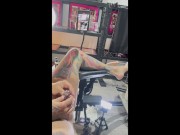 Strap On Stories -Pegging -Slut Puppet caged & Slut Hole Pumped hard until he Erupts. front POV.