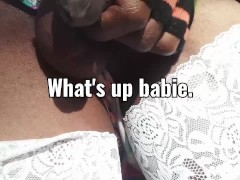 Tgirl Crossdresser Flashing her black shemale cock Outdoors in Public POV