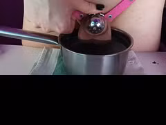 Trans Girl moans as her nuts get boiled~