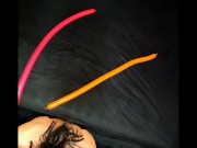 TRANS GIRL TAKES 6″ DILDO & CUMS (mobile))