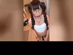 Useless sissy cock tied to pussy! Piss and cum like a girl!