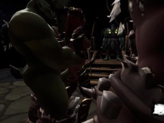 World warcraft. Orc sexe de groupe avec une fille | Porno Game