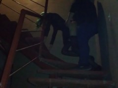 GF fuck Sissy CD outside her apartment (risk pegging)