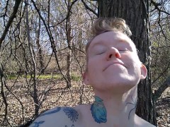Outdoor Erect Nipple Play Pre Op Trans Man