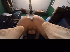 Slutty Sissy Crystall lets You See Inside with her Clear Dildo Machine