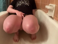 Tied up and plugged desperation piss