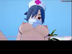 Valentine sexy nurse sex on the pool | 3 | Skullgirls | Full & POV on patreon: Fantasyking3