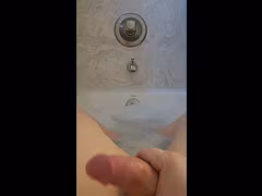 Quietly Playing with my Tiny Cock in the bath. Watch till the end to see me CUM!!!