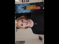 Trans gal shows off outfit and complains about how revealing it is.