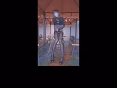Asian trans sissy outdoor crossdressing with public masturbation